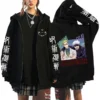 Spring Autumn Cardigan Anime Jujutsu Kaisen Zipper Jackets Gojo Satoru Printed Clothing Long Sleeved Hood Sweatshirts 1 - Jujutsu Kaisen UK Store