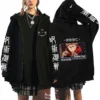 Spring Autumn Cardigan Anime Jujutsu Kaisen Zipper Jackets Gojo Satoru Printed Clothing Long Sleeved Hood Sweatshirts 2 - Jujutsu Kaisen UK Store