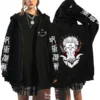Spring Autumn Cardigan Anime Jujutsu Kaisen Zipper Jackets Gojo Satoru Printed Clothing Long Sleeved Hood Sweatshirts 5 - Jujutsu Kaisen UK Store